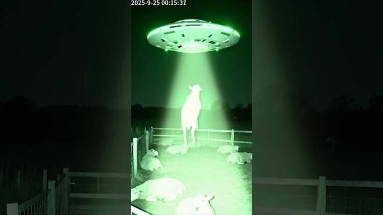 👽 UFO Caught on Camera Taking a Sheep at Night! 🐑✨ #shorts #sheep #rescue #animals #aliens