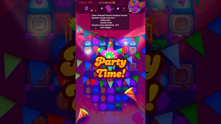 Hardest Level 5555 | Free Boosters | Colorbomb, UFO & Party Popper | Candy Crush Saga | #shorts